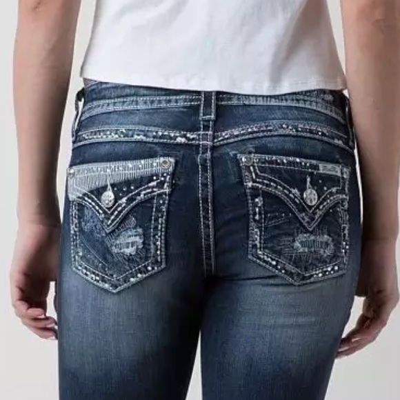 Miss Me Ankle Skinny Stretch distressed Jeans  Size 26 - Picture 2 of 15